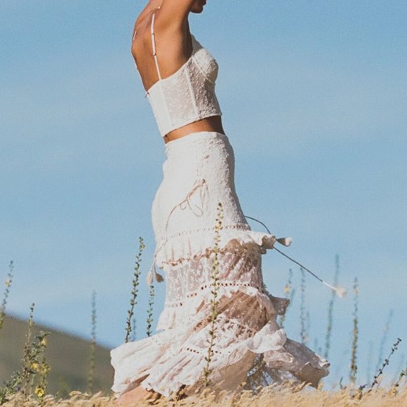 SOLD Spell Gypsy Collective LE GAUZE Lace Skirt - Picture 4 of 9